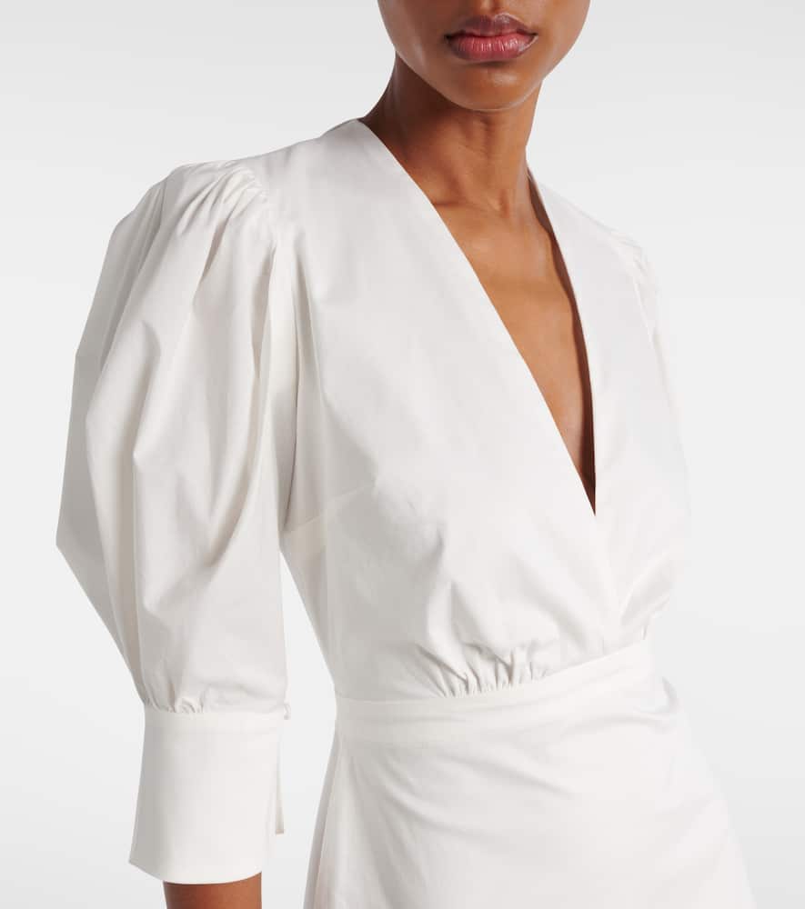 Puff-sleeve cotton maxi dress
