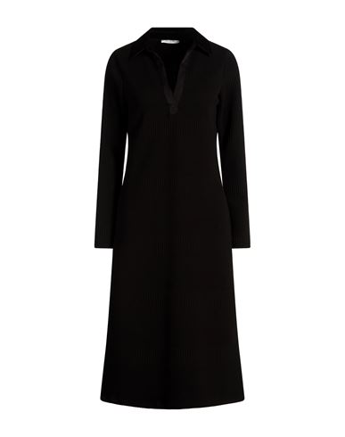 Woman Midi dress Black Size L Polyester, Viscose, Elastane