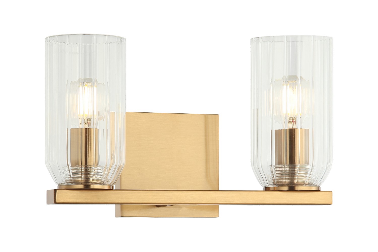 Aged Gold Brass Two Light Wall Sconce from the Westlock Collection