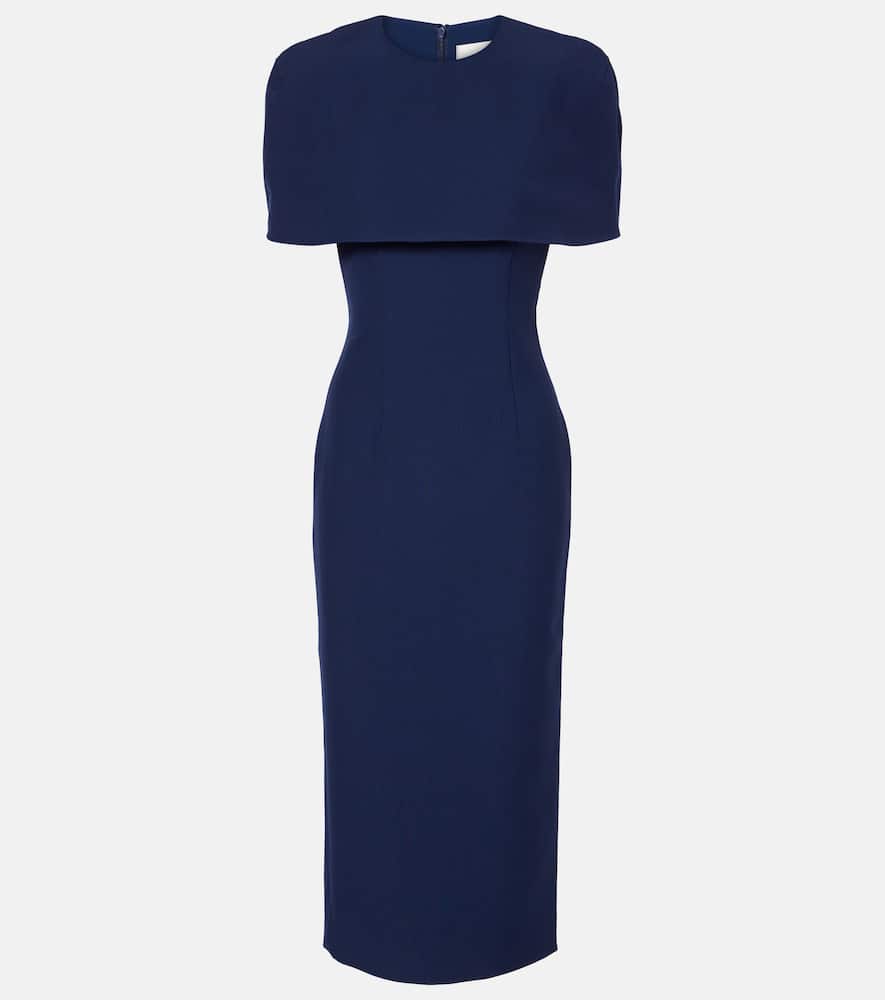 Caped crêpe cocktail dress