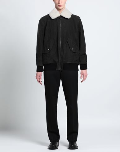 Man Jacket Black Size S Calfskin, Shearling, Merino Wool, Polyamide, Elastane