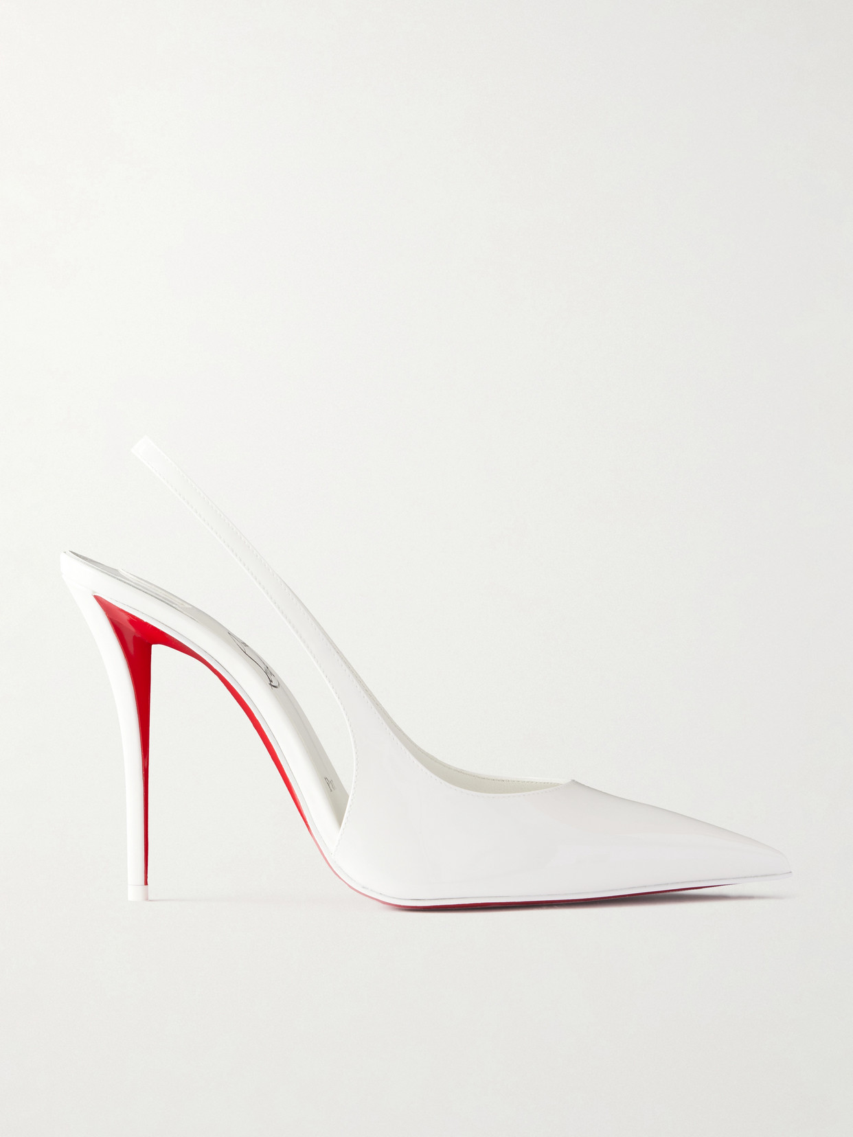 Miss Z 100 Patent-leather Slingback Pumps - White