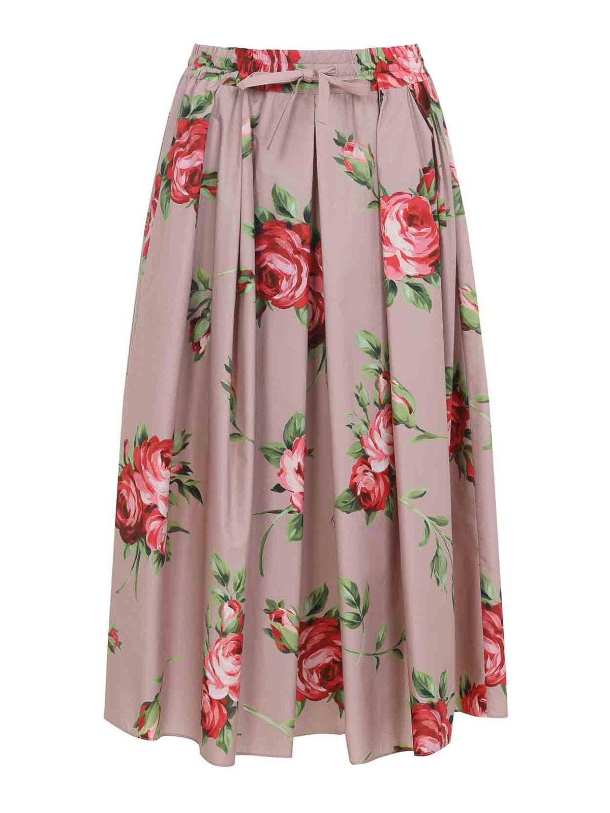 Dolce&Gabbana - high waist floral midi skirt pleated