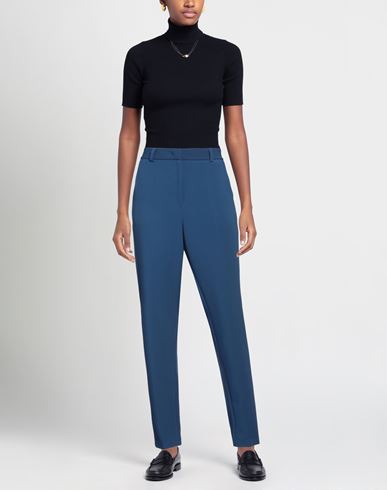 Niū Woman Pants Blue Size L Polyester, Viscose, Elastane