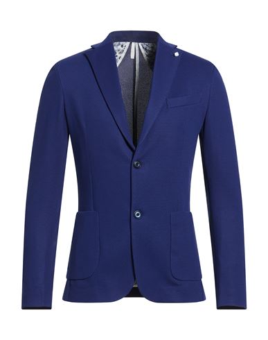 Man Blazer Blue Size 36 Polyester, Elastane