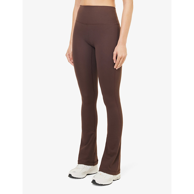 Womens Espresso Align Flared-leg High-rise Stretch-woven Leggings