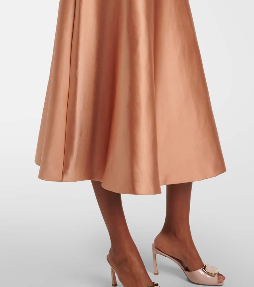 Satin midi skirt