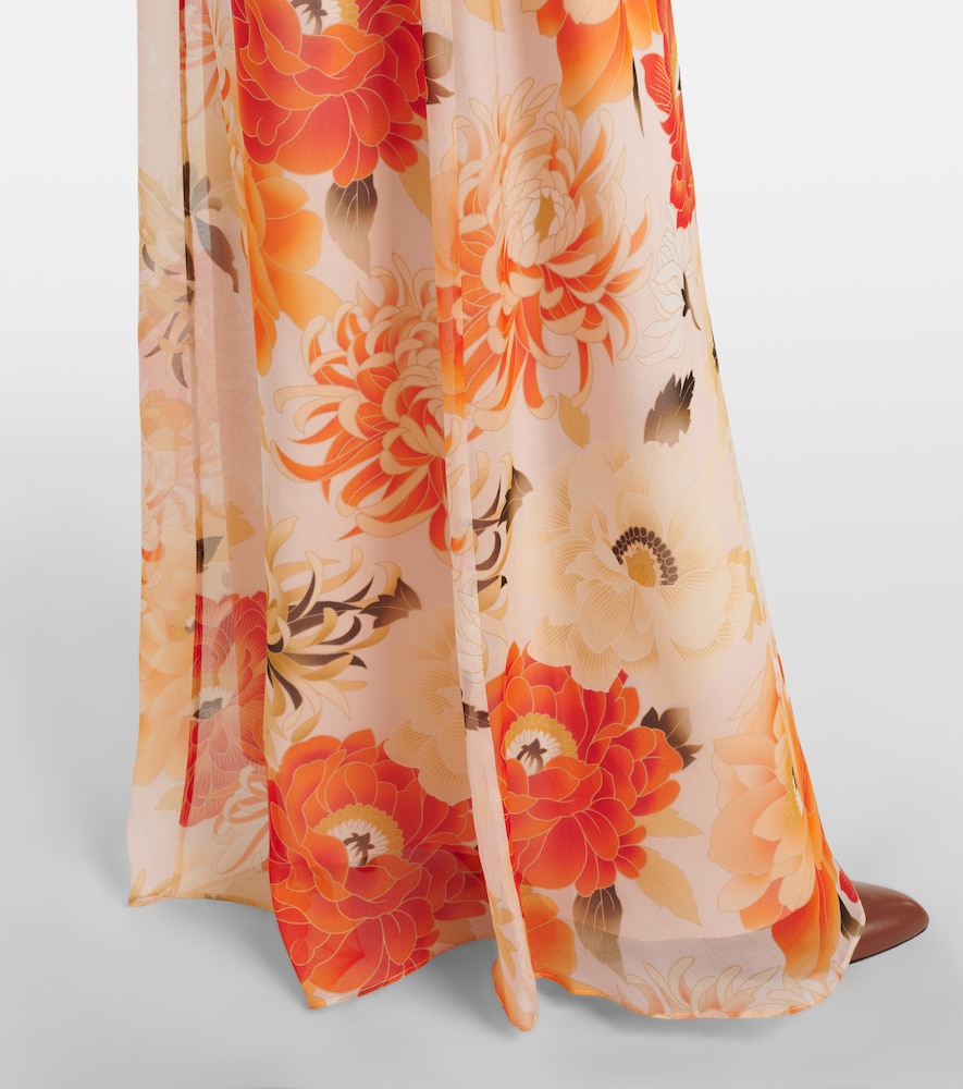 Angus floral silk chiffon maxi dress