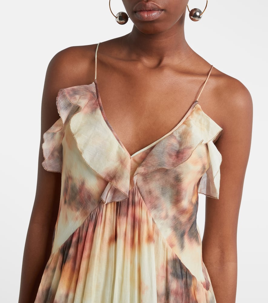 Printed cotton midi dress
