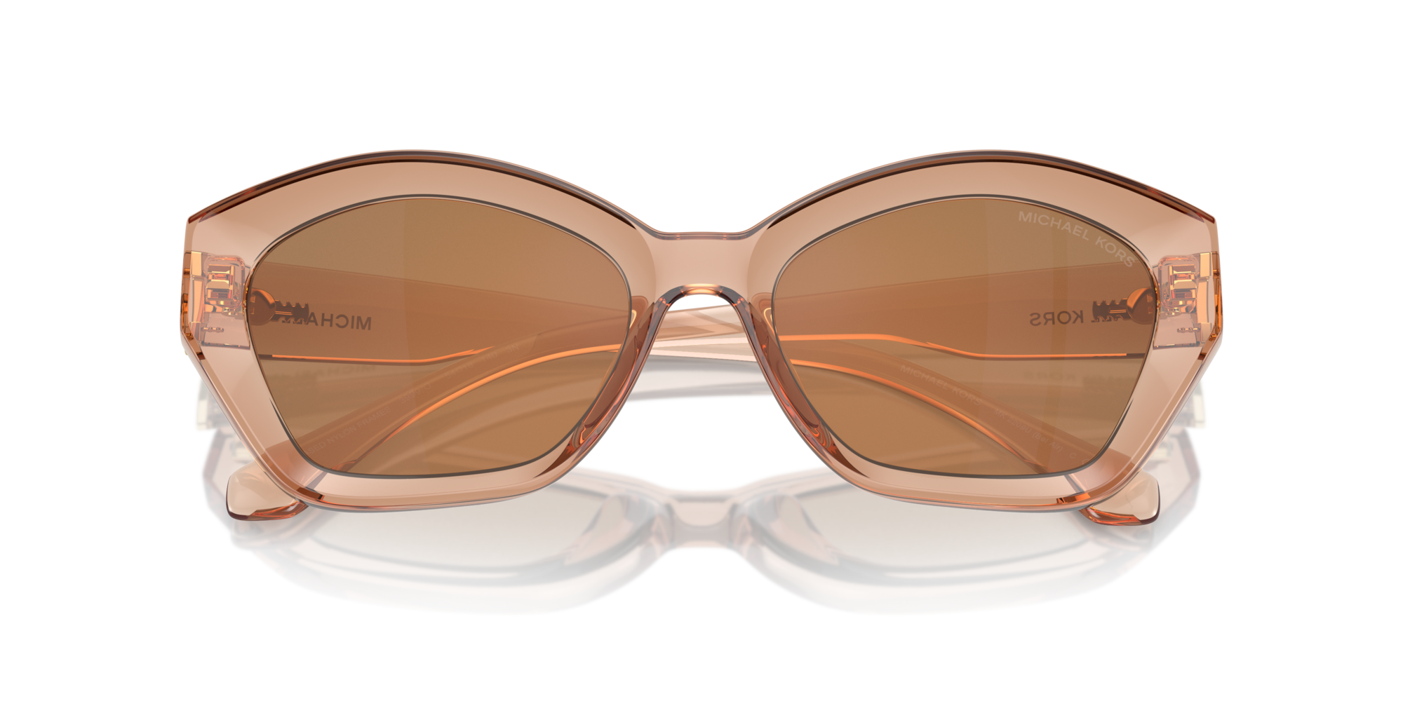 Michael Kors Woman Michael Kors MK2209U BEL AIR 3999/O Sunglasses Injected Brown Brown Geometric Normal Mirror