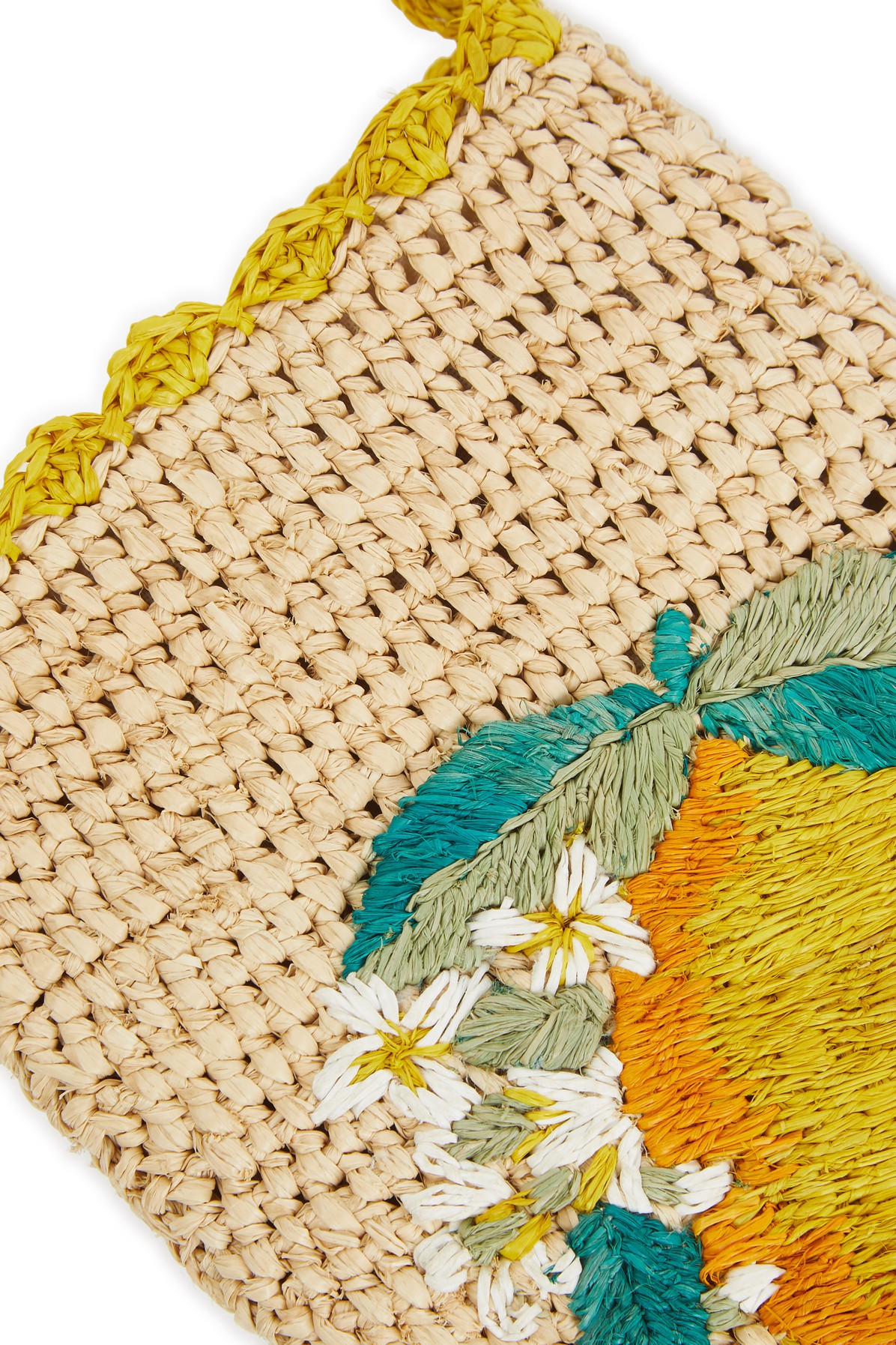 Raffia embroidered Phone Clutch Bag