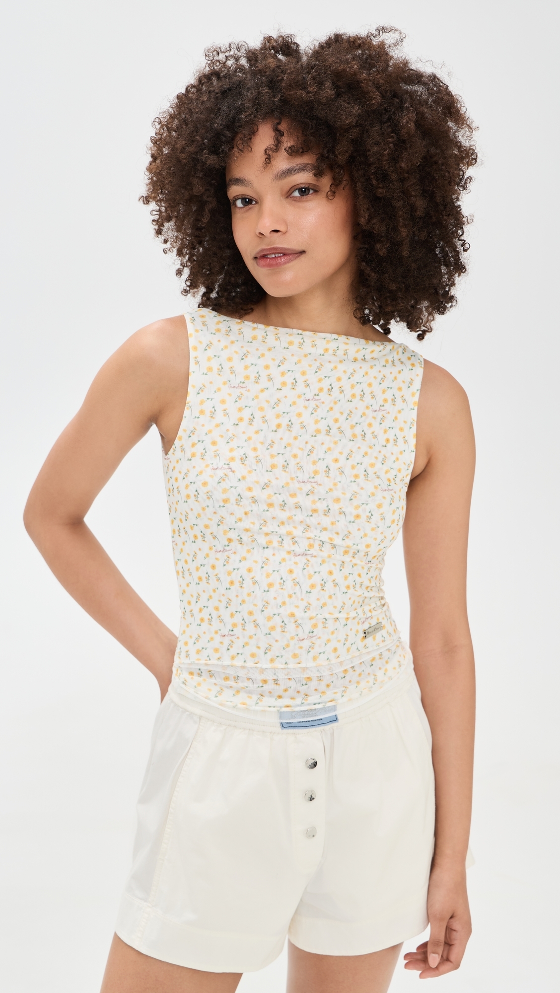 Double Layer Buttercup Mesh Vest Butter