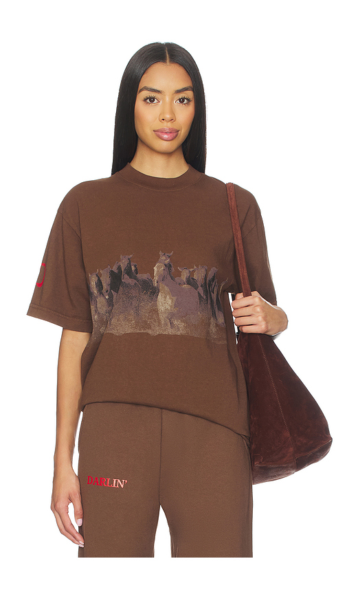Darlin Wild Horse Tee in Brown. - M also in XS
