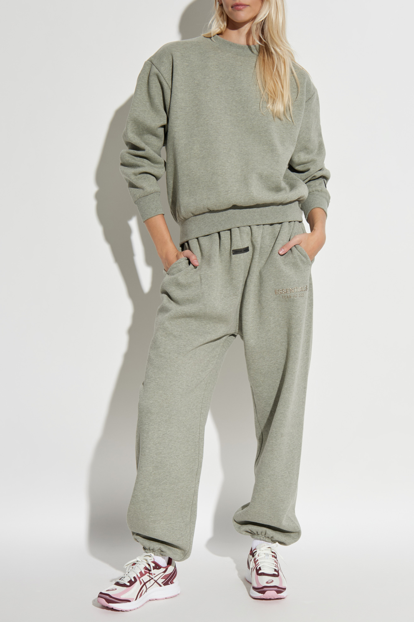 Sweatshirt With Printed Logo, Women's, Grey