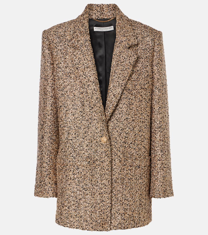 Oversized tweed lamé blazer