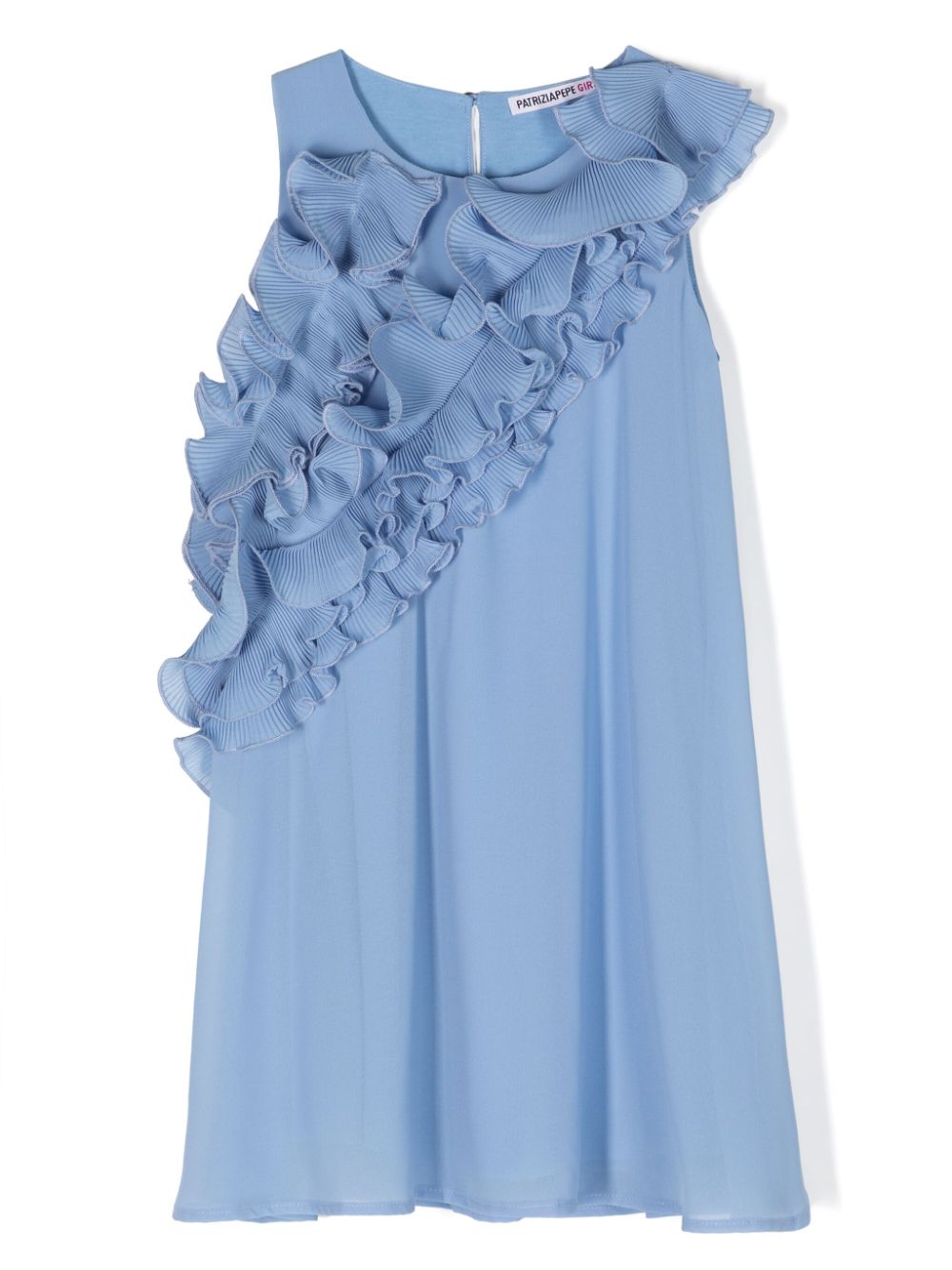Ruffled crepe dress - Blue