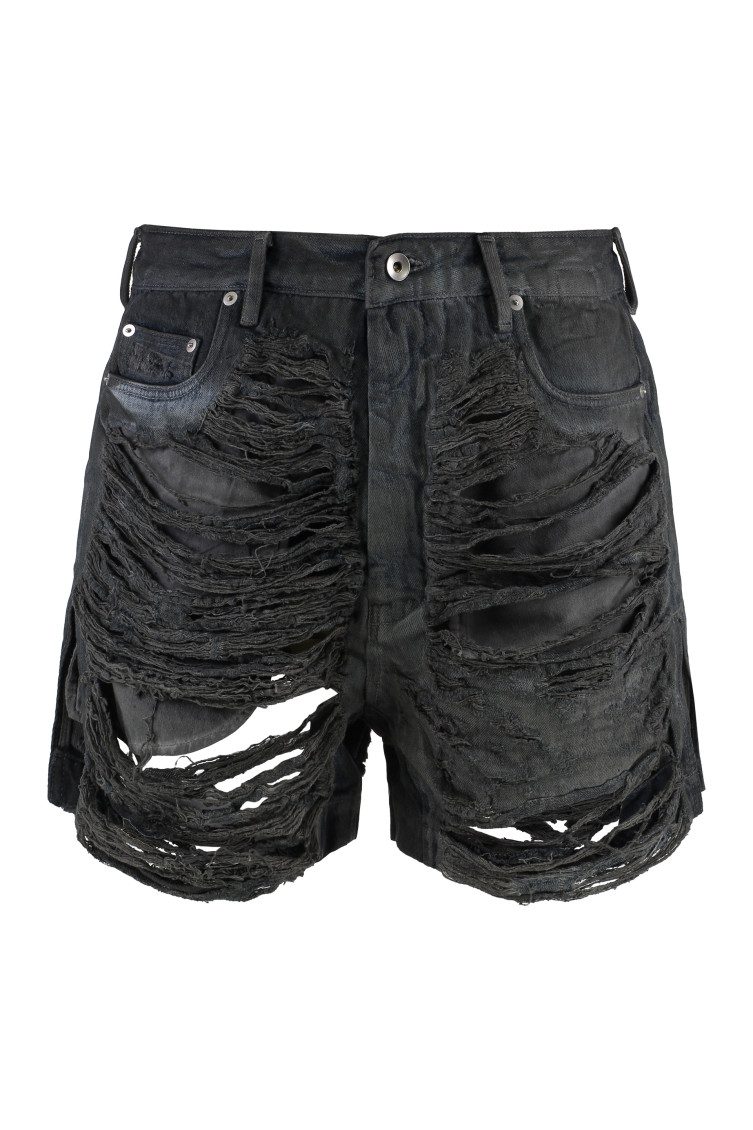Black Distressed Shorts
