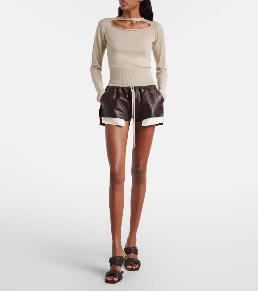 Cutout virgin wool top