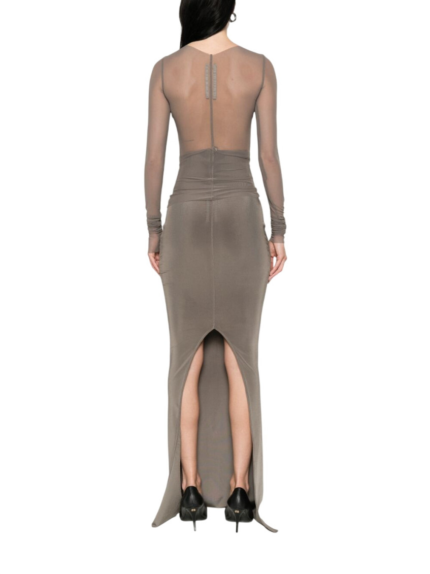 Rick Owens - sheer ruched long sleeve top