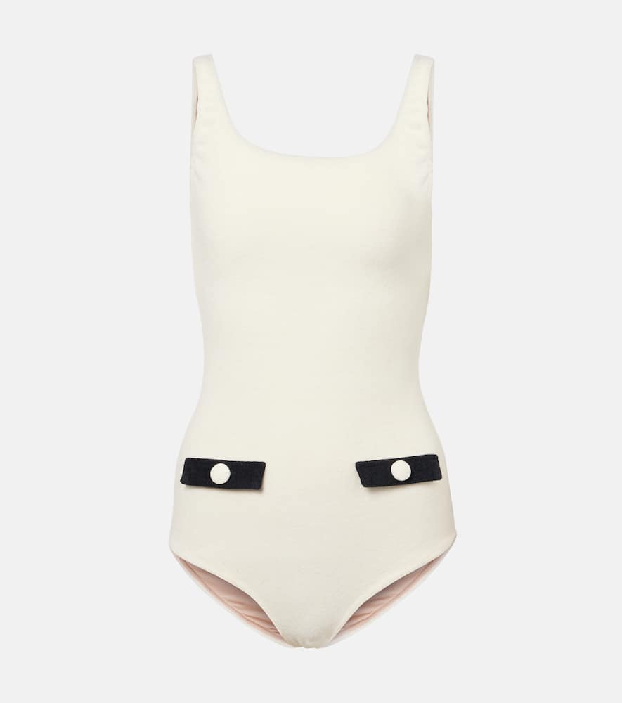 Adriana Degreas Cotton-blend terry swimsuit