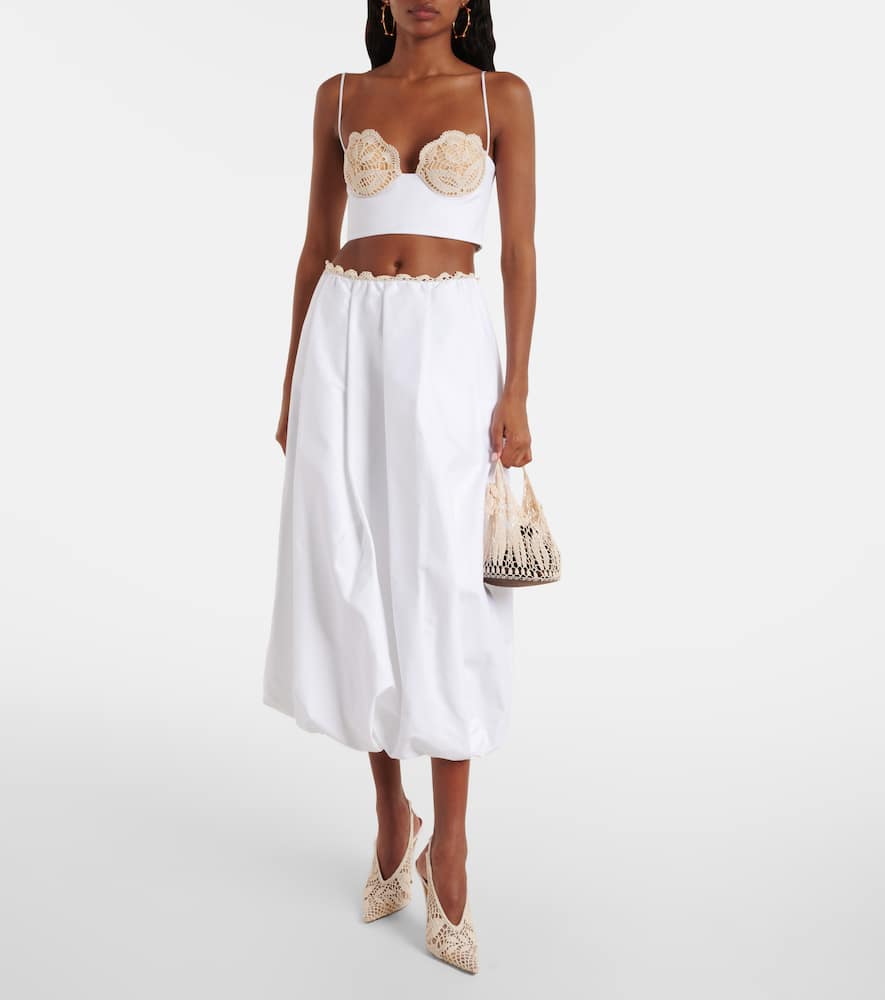 Cotton midi skirt
