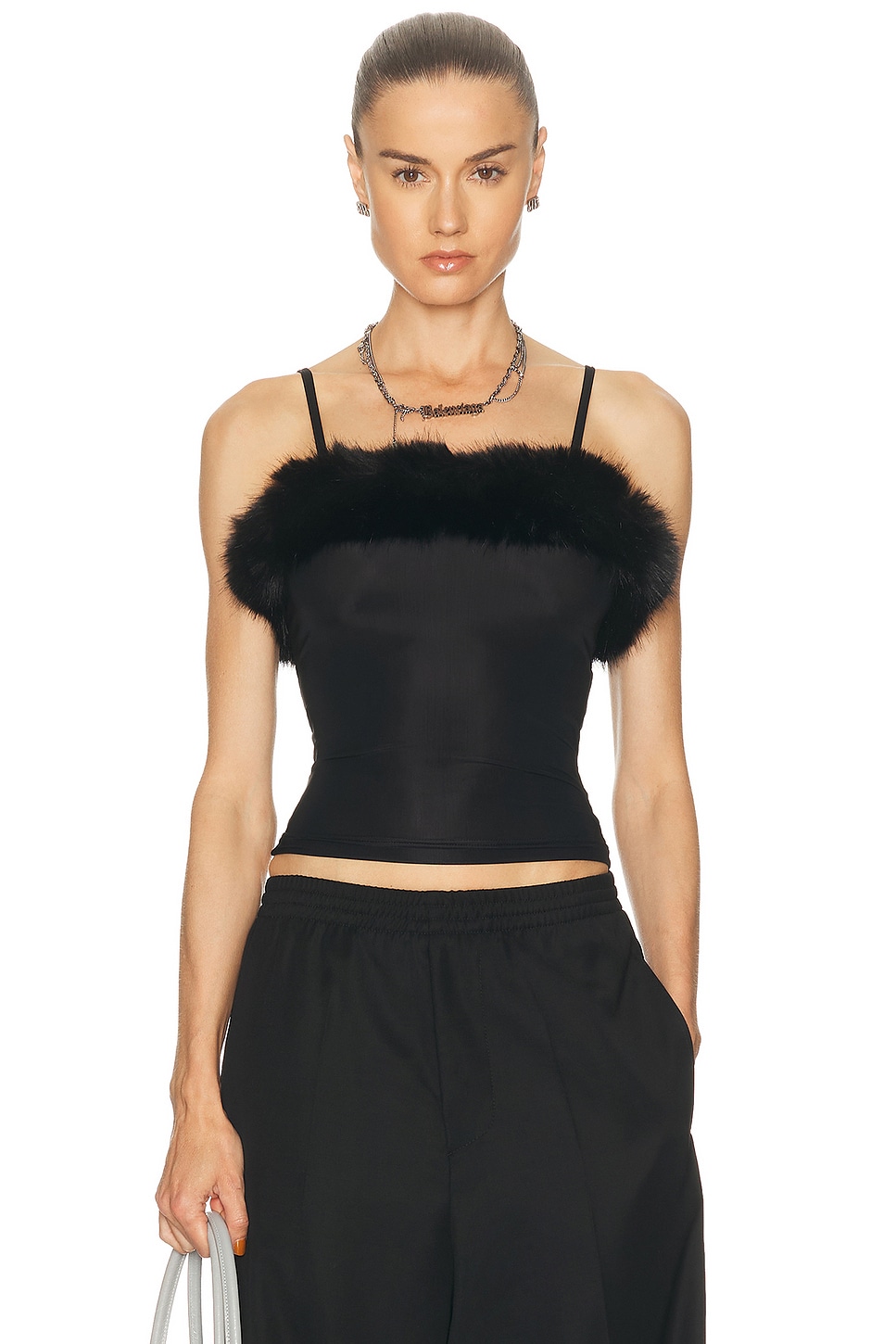 Balenciaga Black Stretch Nylon Top