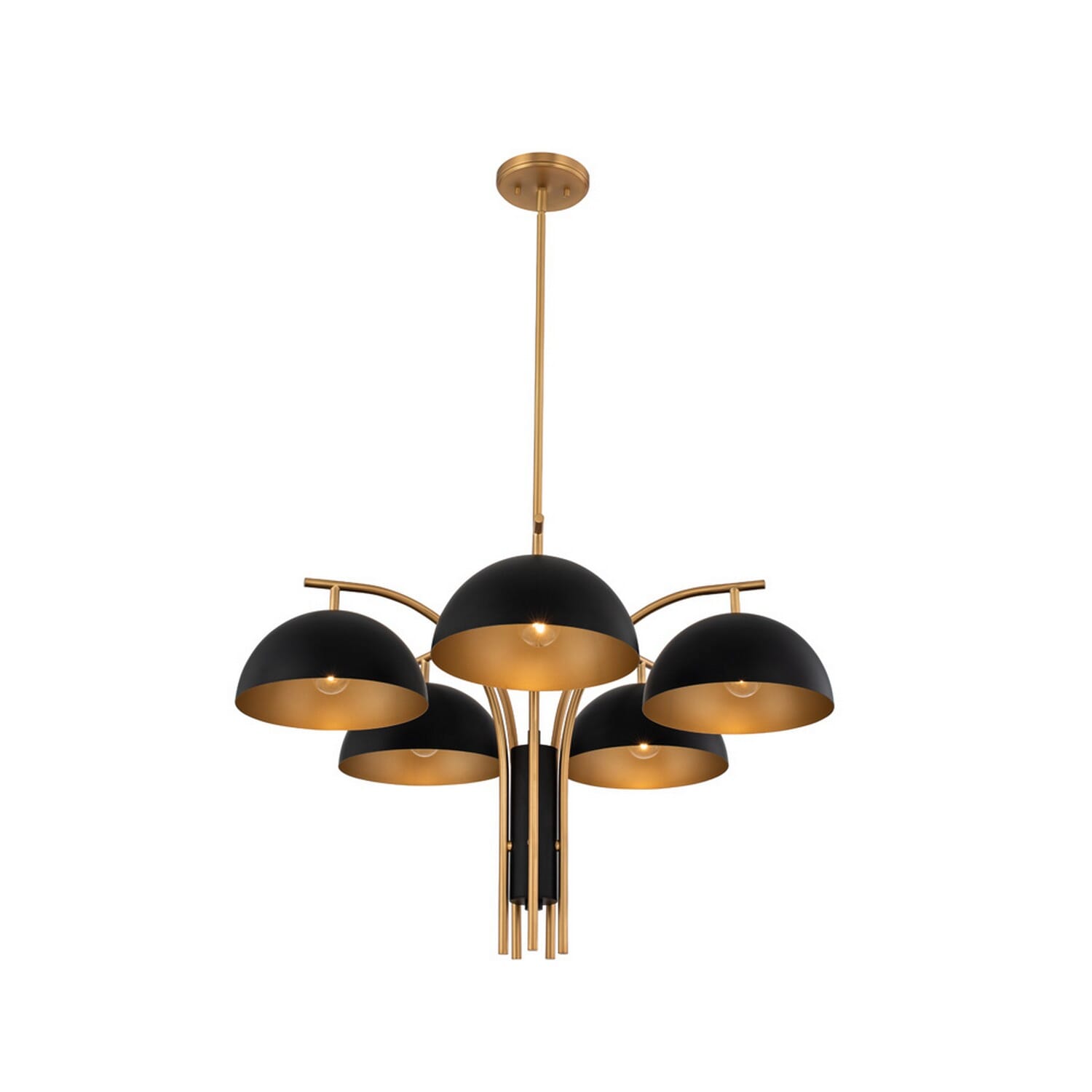 Marcel 5-Light Chandelier in Matte Black with New Bra