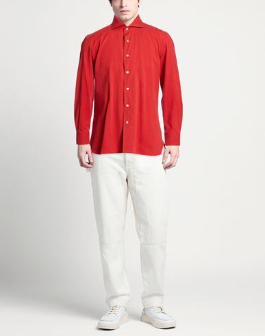 Man Shirt Red Size 16 Cotton