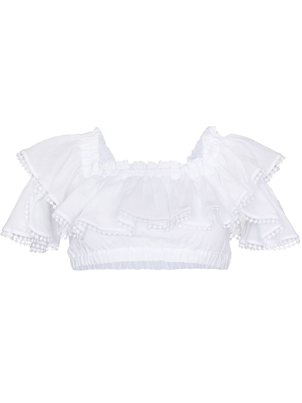 Cata off-shoulder crop top - White