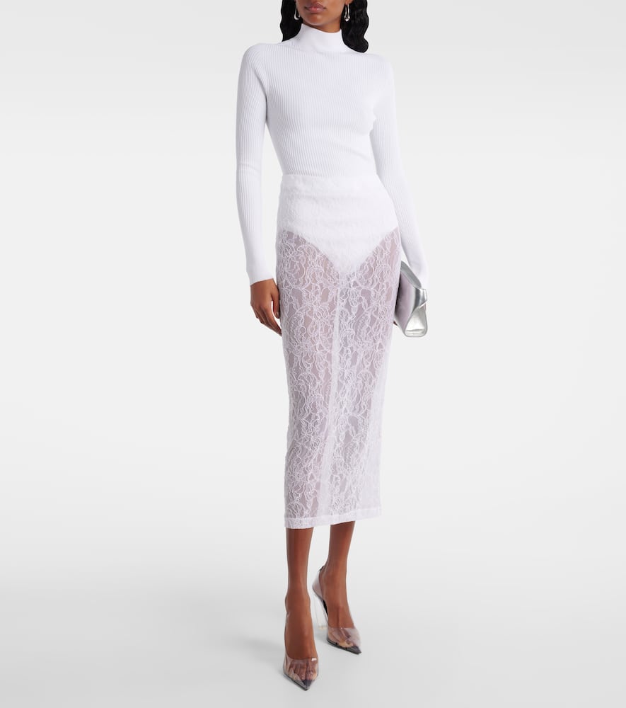 Wardrobe. NYC Sheer lace midi skirt