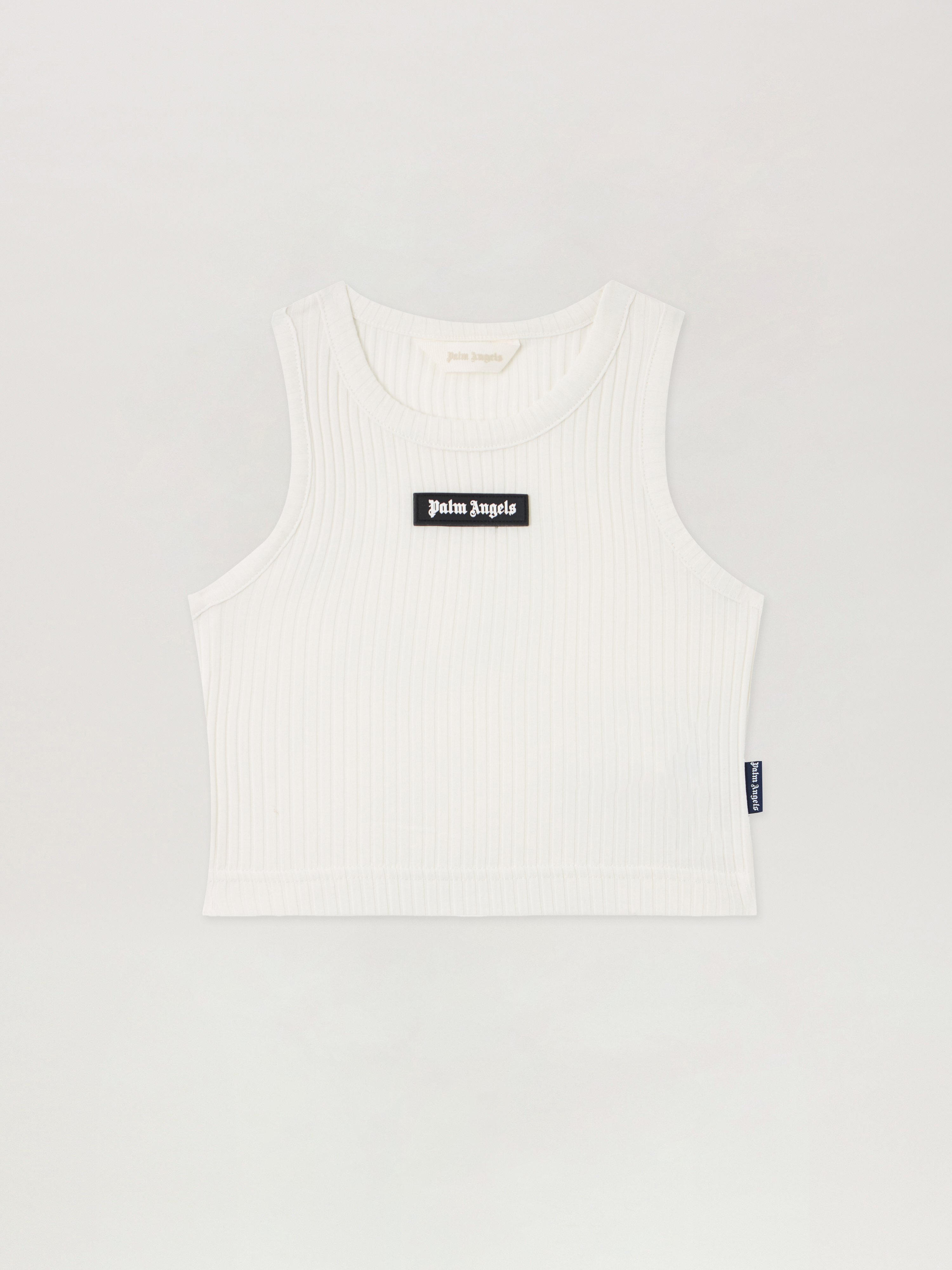 Logo Rib Tank Top Kids  Off White