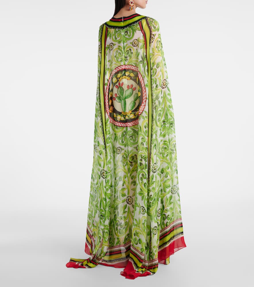 Printed silk maxi dress