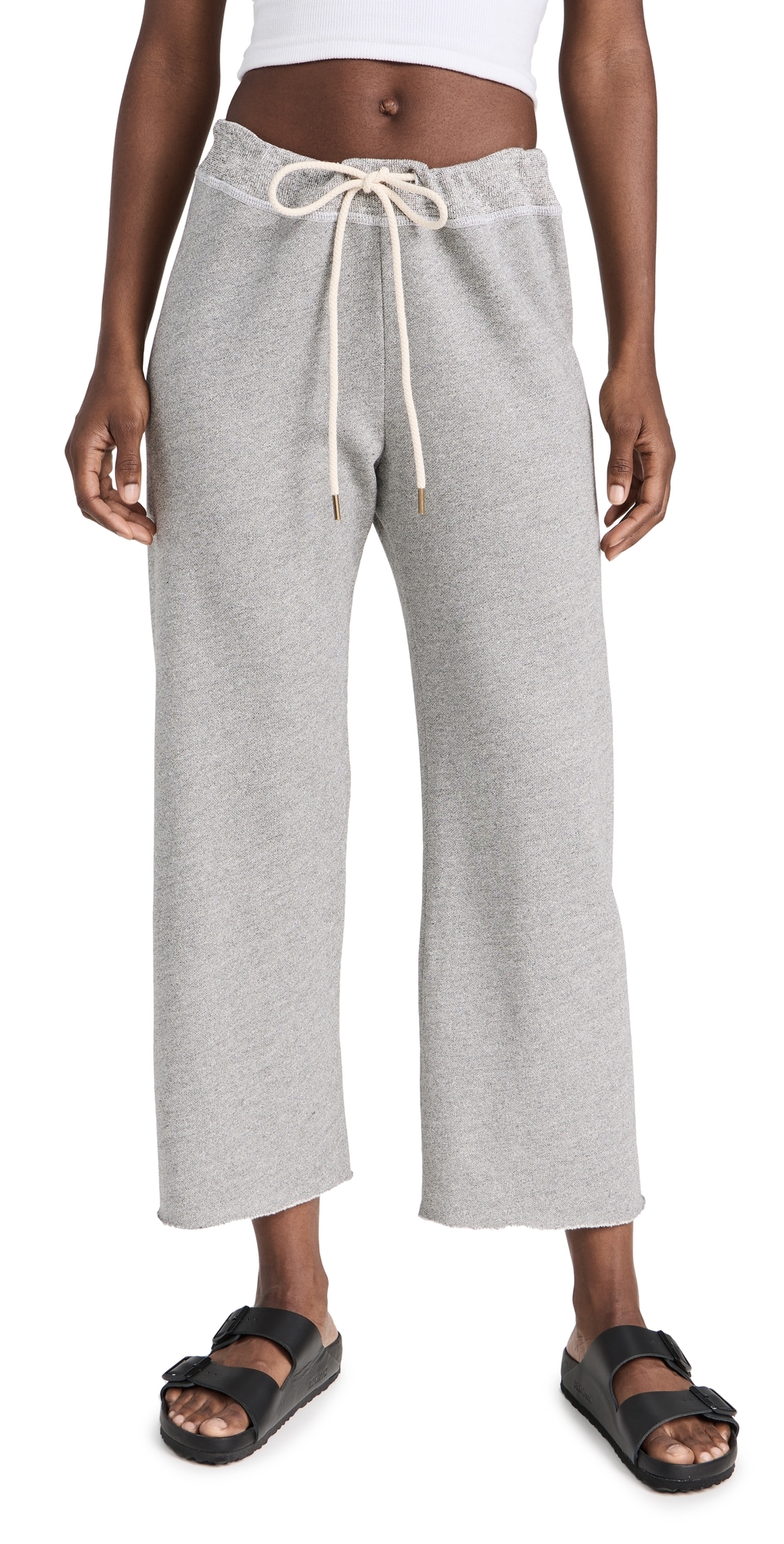 The Wide Leg Cropped Sweatpants Varsity Grey