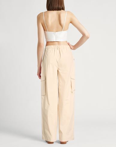 Woman Pants Beige Size 4 Cotton, Elastane