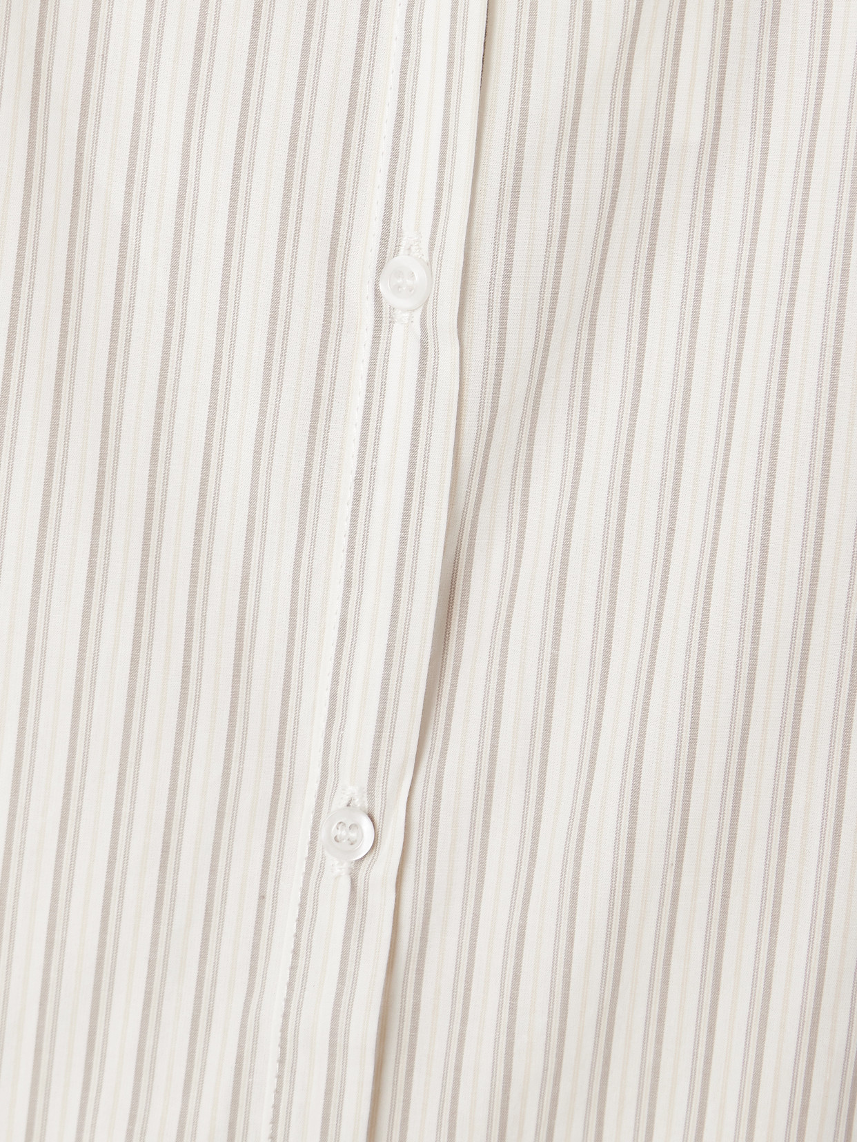 Ruffled Striped Organic Cotton-poplin Dress - White