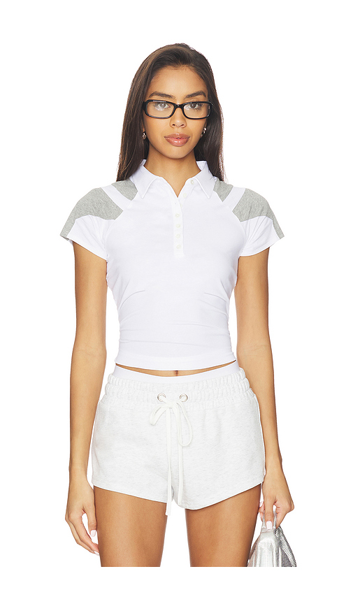 Miaou Page Polo Top in White. - XS also in L, M
