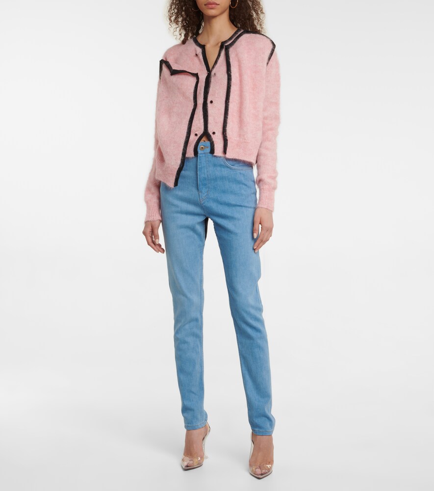 Exclusive to Mytheresa - Paneled high-rise skinny jeans
