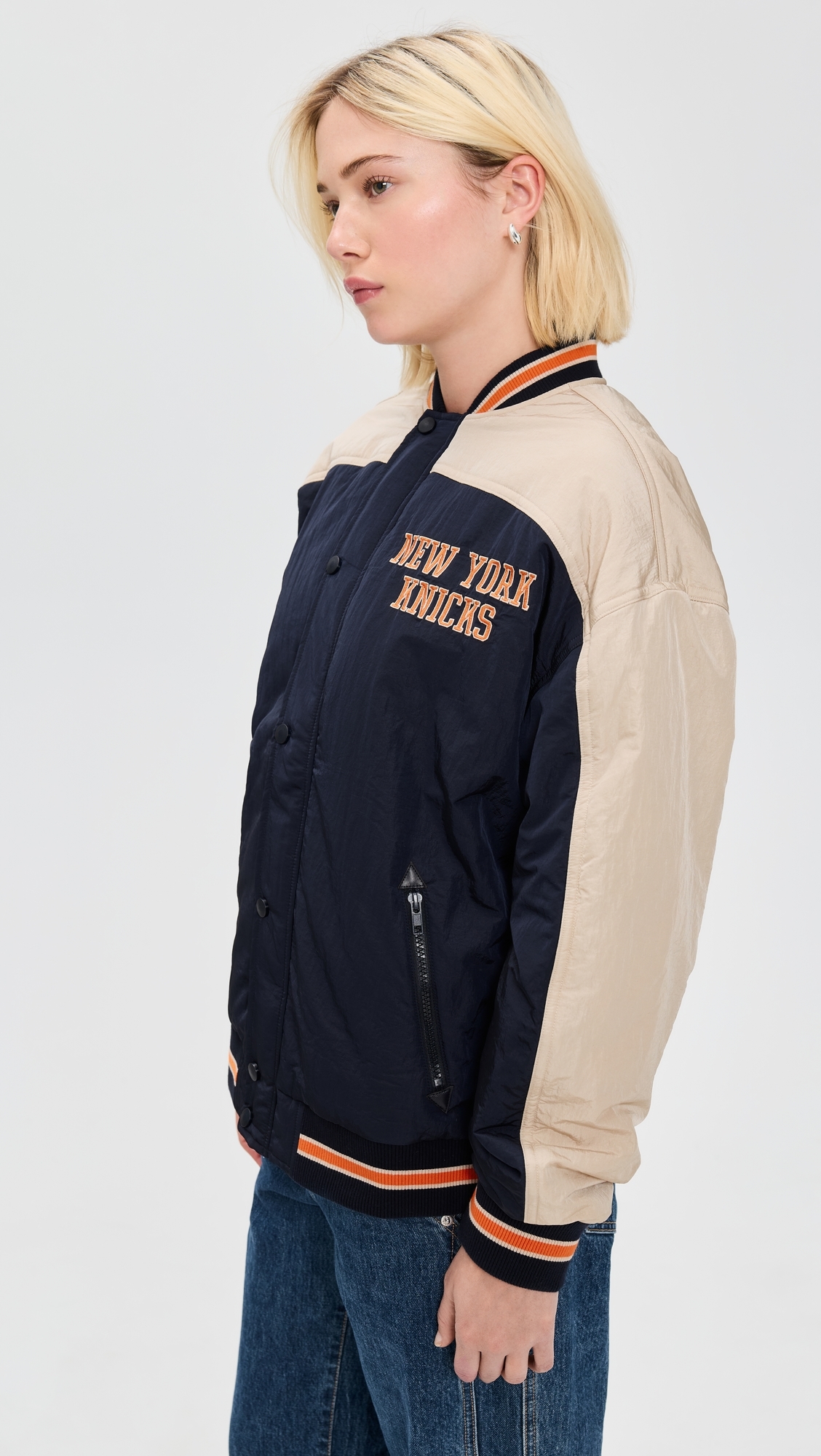 Double Yoke Bomber Jacket Knicks/Navy