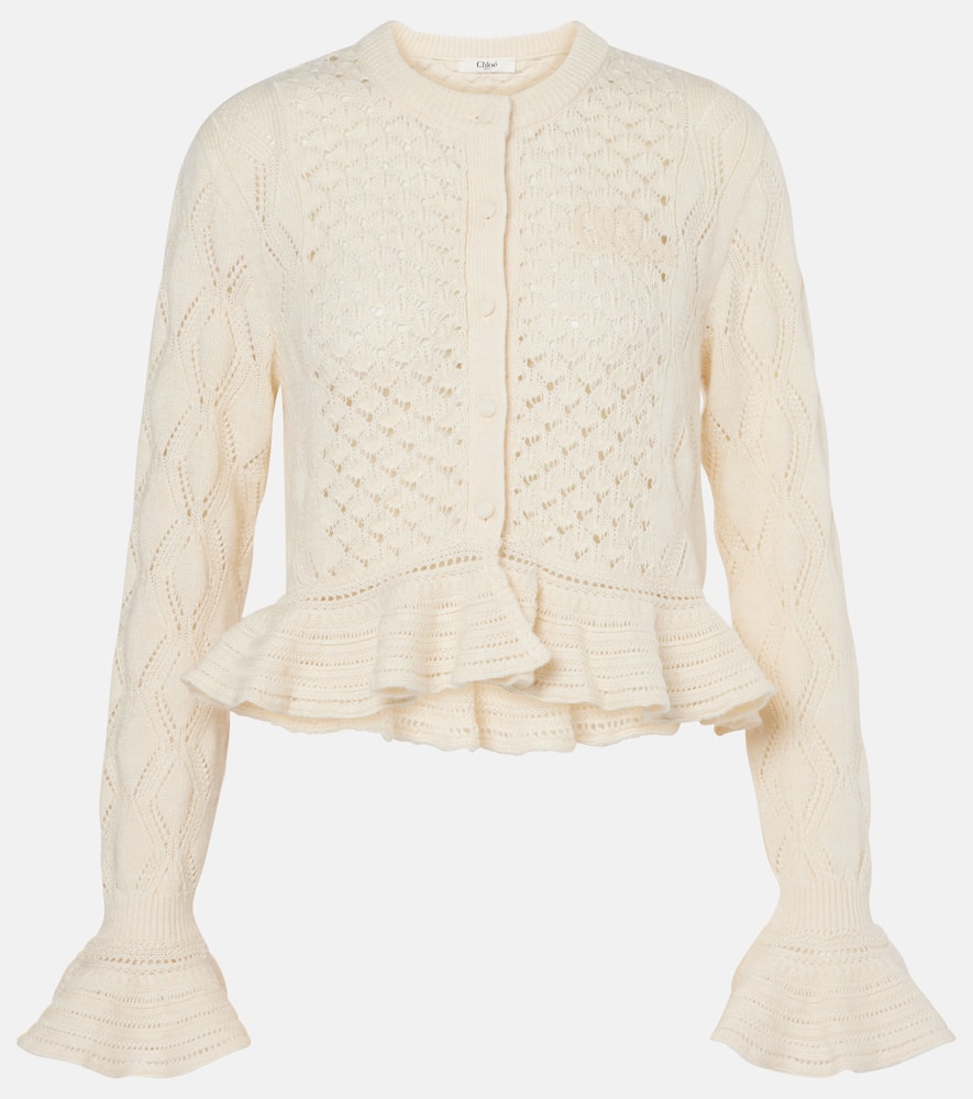 Chloé Crochet cotton, wool and silk cardigan