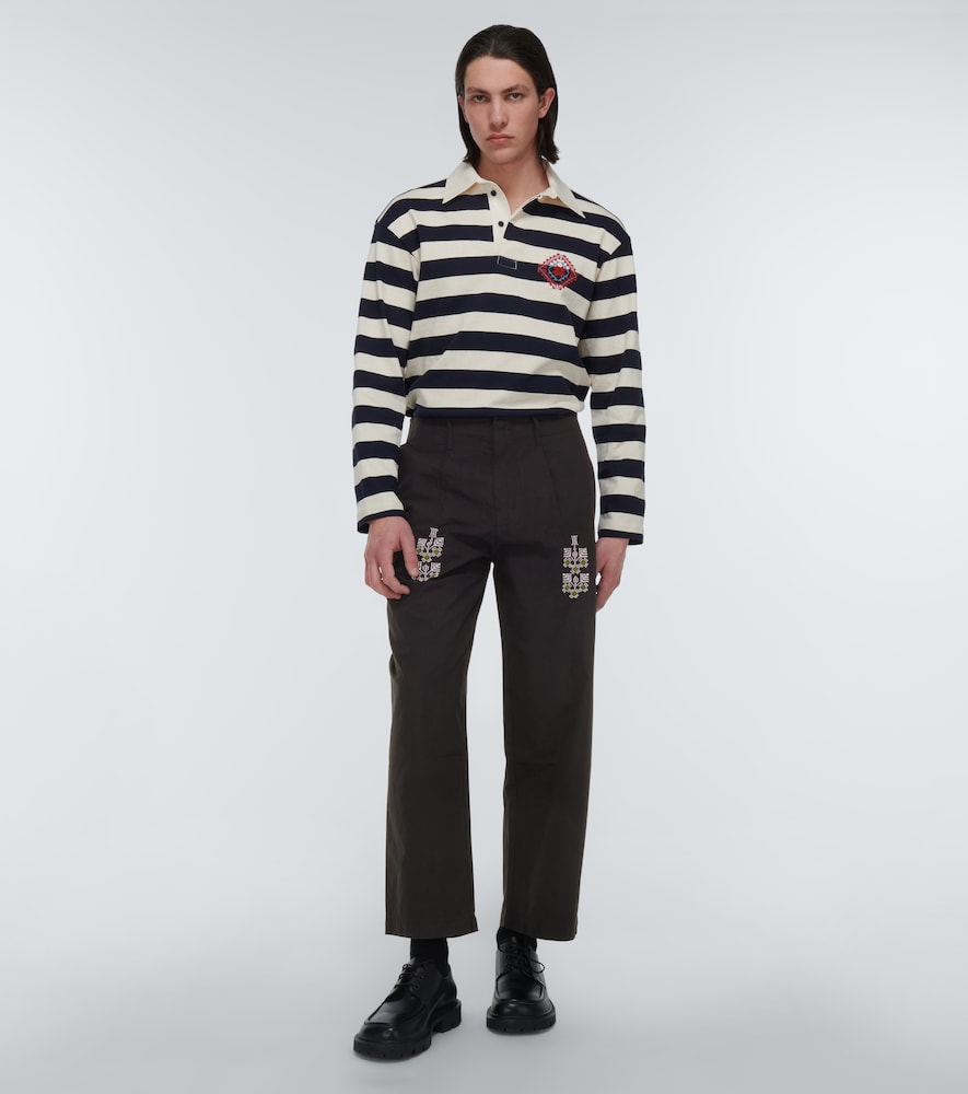 Qrunful embroidered cotton pants