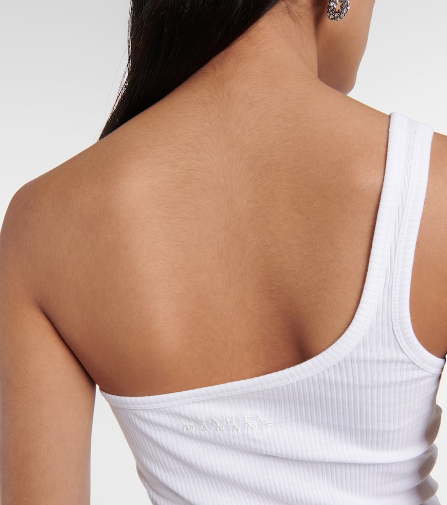 One-shoulder cotton tank top