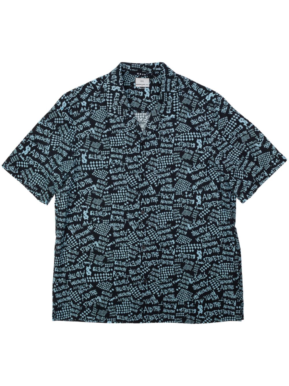Heroism text-print tencel shirt - Black