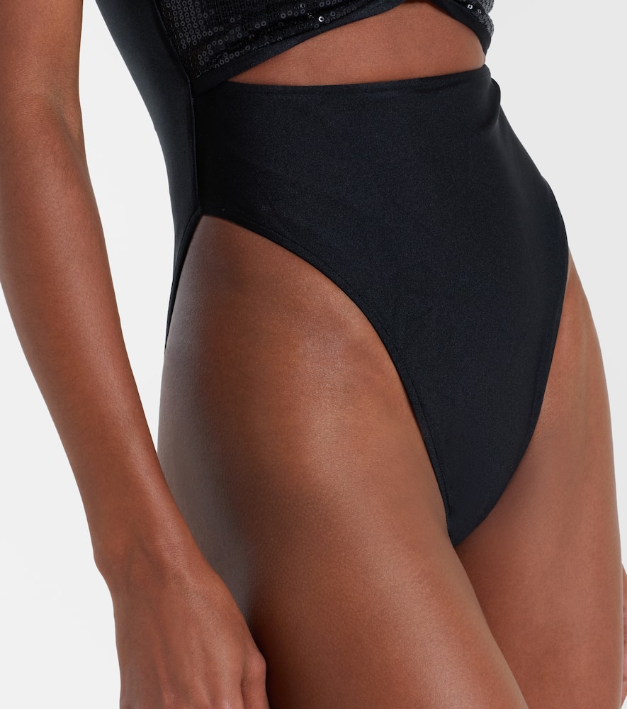 Cutout sequined swimsuit