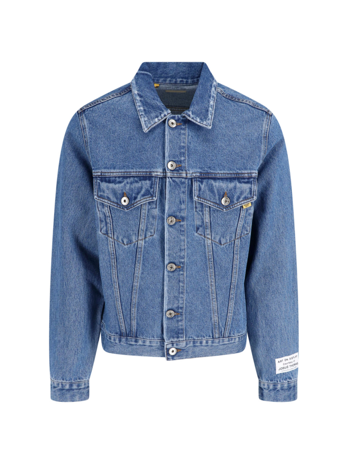 Washed Denim Jacket with Distressed Finish