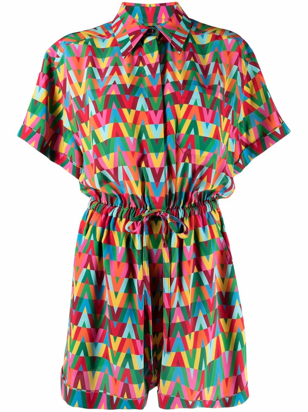Optical print playsuit - Green