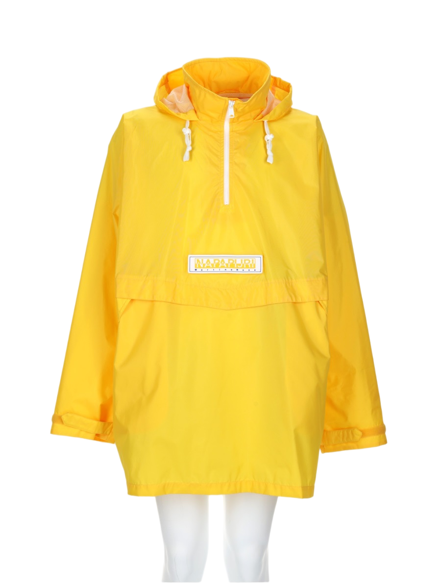 Half-Zip Yellow Sports Jacket with Adjustable Hood