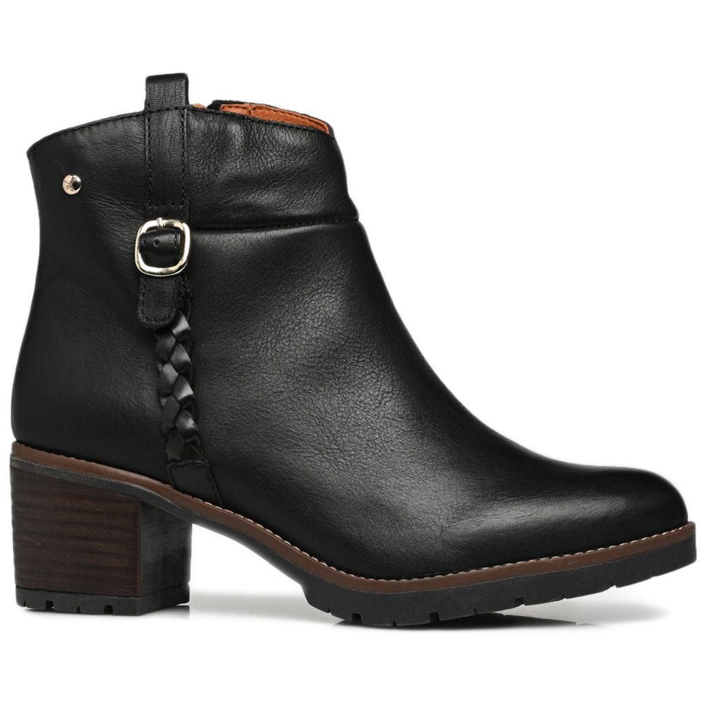 Pikolinos Llanes Calfskin Leather Women's Zip Up Mid Heel Ankle Boots