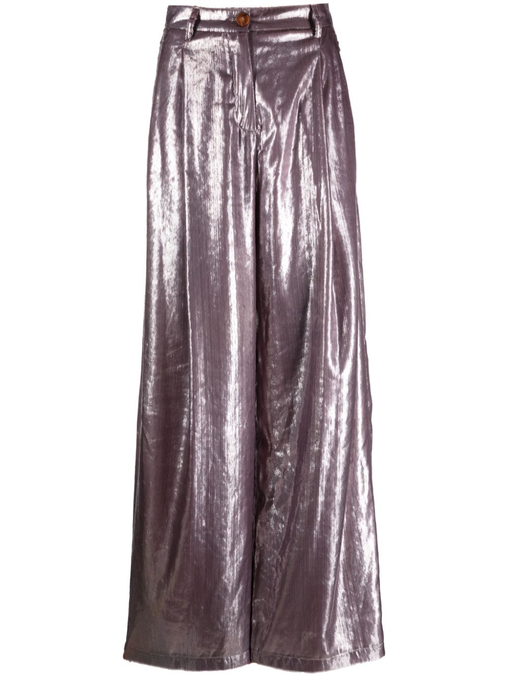 High-shine wide-leg trousers - Pink
