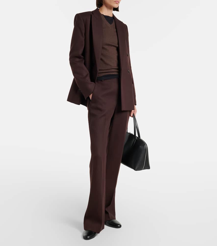 Ribbed-knit cashmere and silk sweater