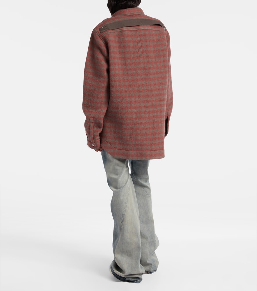 Checked virgin wool overshirt